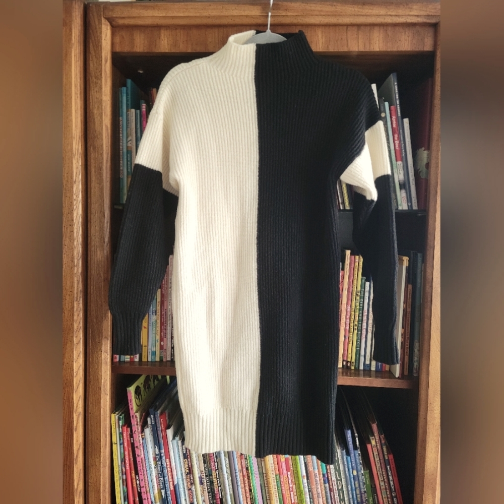 Anthropologie Colorblock Sweater Tunic Dress XS NWOT